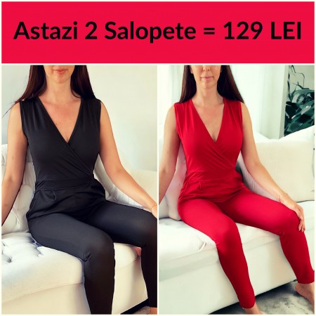 OFERTA 2 Salopete Dama Rosie si neagra 129 RON! Masurile S M L XL!